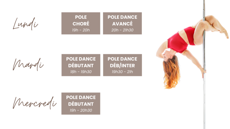 planning des couors de pole dance à Toulouse